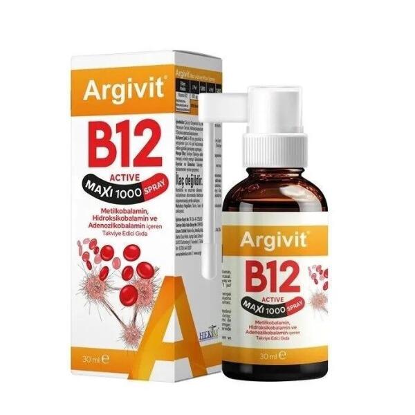 Argivit Vitamin B12 Active Maxi 1000 Sprey 30ml - 1