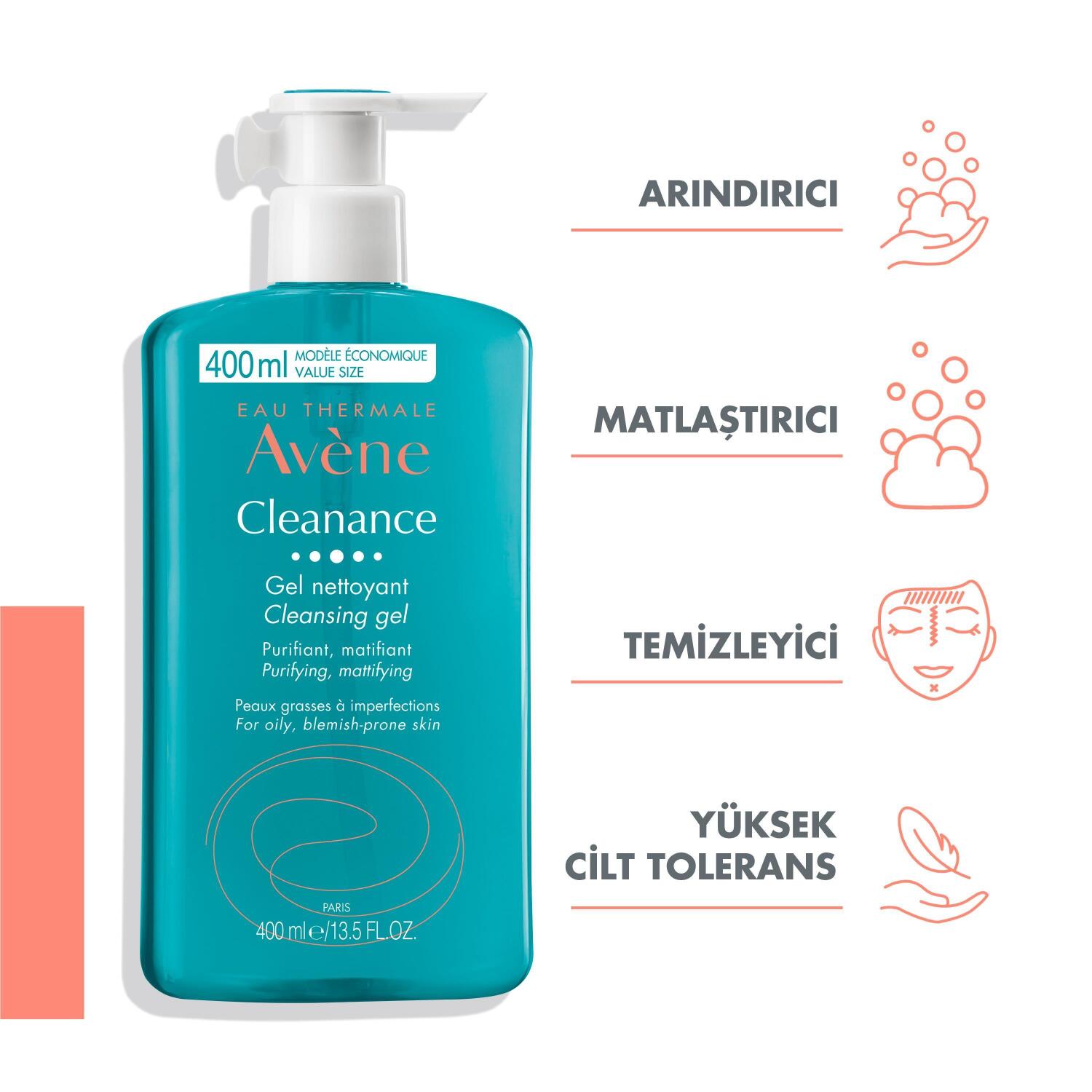 Avene Cleanance Yağlı ve Akneye Eğilimli Ciltler için Matlaştırıcı Temizleme Jeli 400 ml - 2