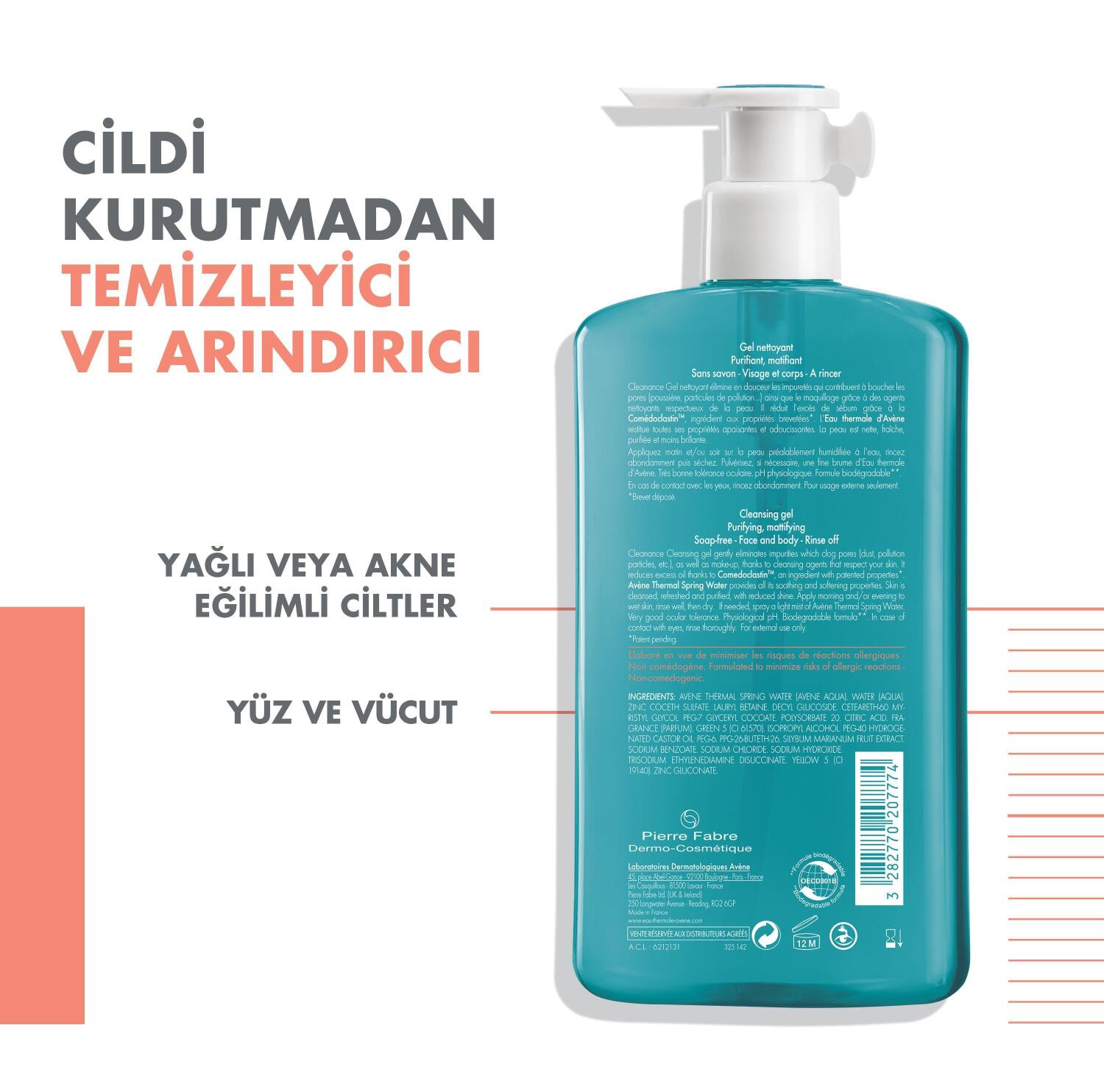 Avene Cleanance Yağlı ve Akneye Eğilimli Ciltler için Matlaştırıcı Temizleme Jeli 400 ml - 3