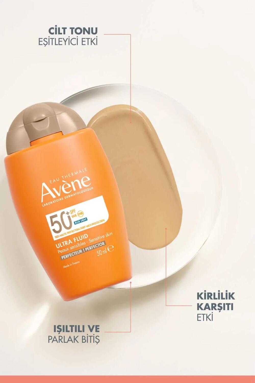 Avene Ultra Fluid Perfector SPF50+ Cilt Tonuna Uyumlu, Eşitleyici Çok Yüksek Korumalı Güneş Kremi - 1