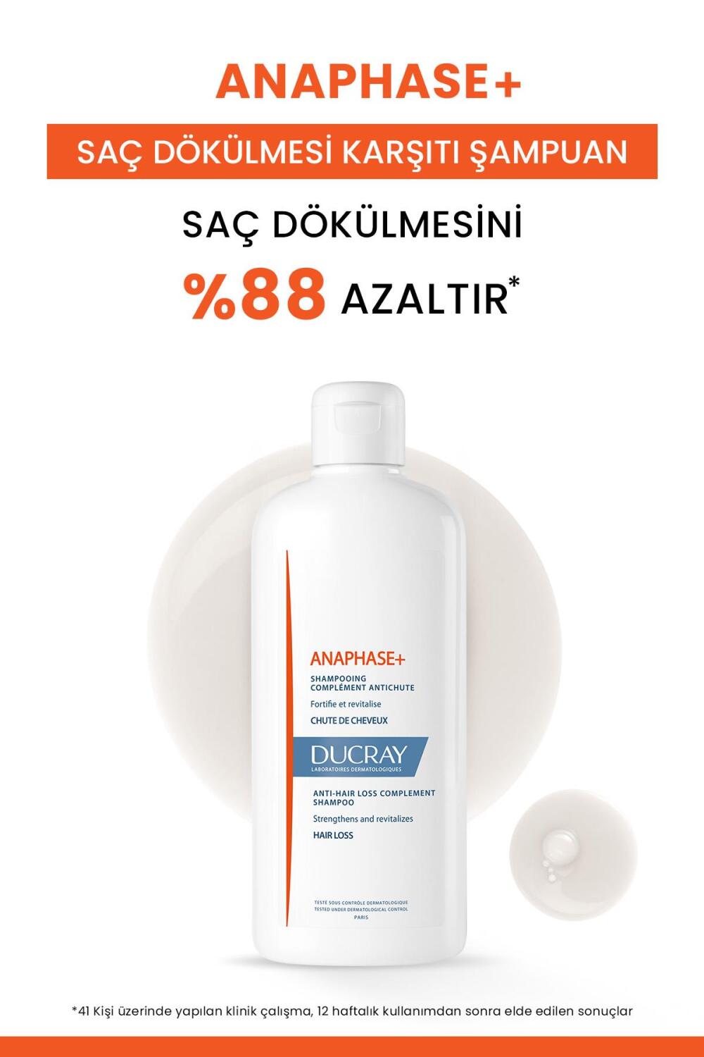 Ducray Anaphase+ Şampuan Saç Dökülmesi Karşıtı Şampuan 400ml - 1