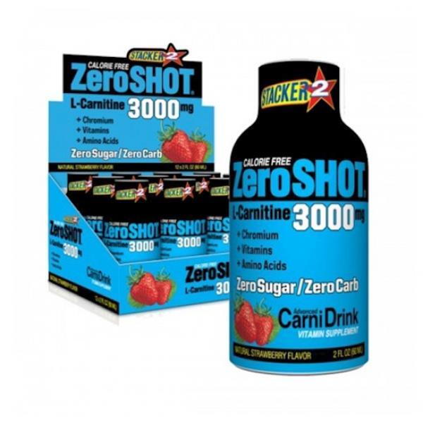 ZeroSHOT 60 ML 3000Mg L-Carnitine 12 Adet Çilek Aromalı - 1